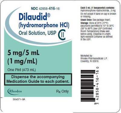 dilaudid-05.jpg PRINCIPAL DISPLAY PANEL - 473 mL Bottle Label - dilaudid 05