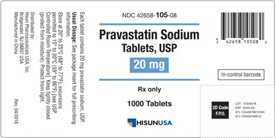 Pravastatin Sodium Tablets Usp 20 mg 1000s Label (Hisun Pravastatin Sodium 03)