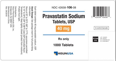 Pravastatin Sodium Tablets Usp 40 mg 1000s Label (Hisun Pravastatin Sodium 04)