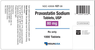 Pravastatin Sodium Tablets Usp 80 mg 1000s Label (Hisun Pravastatin Sodium 05)