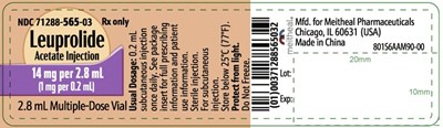 PACKAGE LABEL.PRINCIPAL DISPLAY PANEL Leuprolide Acetate Injection Vial Label - leup vial