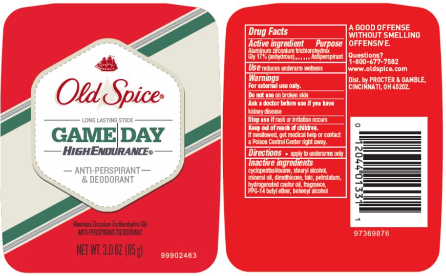 NDC 37000206 Old Spice Game Day High Endurance Stick Topical Label