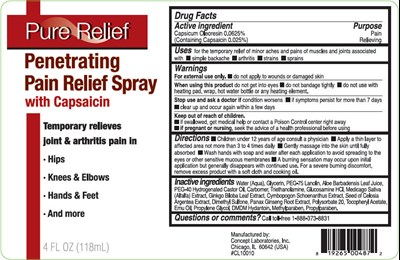 Principal Display Panel - 118 mL Bottle Label - pure relief 01