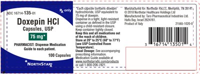 doxepin-05.jpg PRINCIPAL DISPLAY PANEL - 75 mg Capsule Bottle Label - doxepin 05