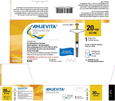 amjevita-60.jpg PRINCIPAL DISPLAY PANEL - 20 mg/0.2 mL Syringe Carton - amjevita 60