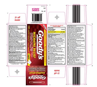 Goody’s Migraine Reliefacetaminophen, Asprin (nsaid) / Caffeinepain Reliever/ Pain Reliever Aid100 Coated Caplets**(** Capsule-shaped Tablets) (Goodys Migraine Relief 01)
