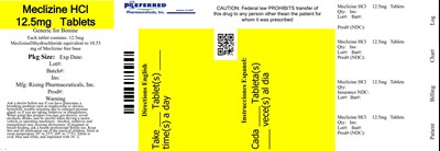 Meclizine HCl 12.5mg Tablets (12 5mg 100ct)