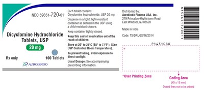 dicyclomine-fig1.jpg PACKAGE LABEL-PRINCIPAL DISPLAY PANEL - 20 mg (100 Tablet Bottle) - dicyclomine fig1