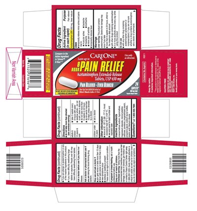 This Is The 24 Count Blister Carton Label For Careone Acetaminophen Extended-release Tablets, Usp 650 mg (8 Hour). (Apap8hour)