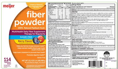 Meijer Fiber Powder Sugar Free Berry Flavor Natural Psyllium Husk - 51572PVLR