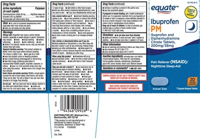 Diphenhydramine Citrate 38 mg, Ibuprofen 200 mg (nsaid)* *nonsteroidal Anti-inflammatory Drug (Ibuprofen Pm Caplet Mia 1)