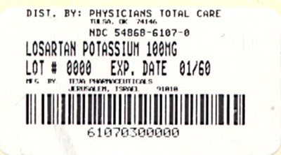 6107.jpg Losartan Potassium Tablets USP 100 mg Label - 6107