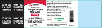 progesterone-04.jpg PRINCIPAL DISPLAY PANEL - 200 mg Capsule Bottle Label - progesterone 04