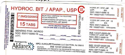 Image Description - hydrocodone bitartrate and apap usp 4
