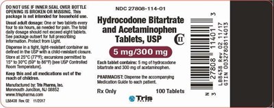 hydrocodone-bitartrate-and-acetaminophen-tablets-3.jpg 5 mg/300 mg Label - hydrocodone bitartrate and acetaminophen tablets 3