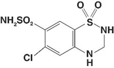 Chemical Structure For Hydrochlorothiazide (Image 02)