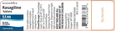 rasagiline-tabs-0pt5mg-bottle-label.jpg image description - rasagiline tabs 0pt5mg bottle label