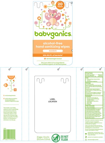 babyganics-01.jpg PRINCIPAL DISPLAY PANEL - 20 Wipe Bag Label - babyganics 01