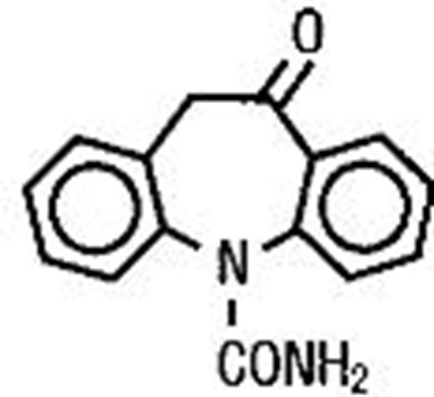 Oxcarbazepine structural formula. - trileptal 01