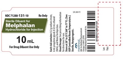 Principal Display Panel – 10 mL Sterile Diluent Vial Label (Mel07 0000 03 V2)