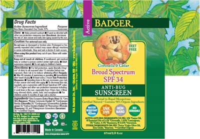 PRINCIPAL DISPLAY PANEL - 87 ml Tube Label - badger 01