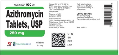 azithromycin-02.jpg PRINCIPAL DISPLAY PANEL - 250 mg Tablet Bottle Label - 30 Tablets - azithromycin 02
