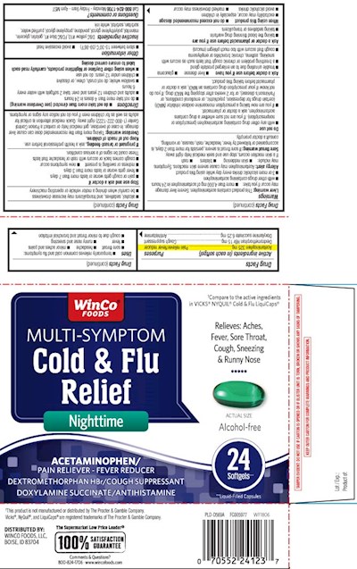 Acetaminophen 325 mg, Dextromethorphan Hbr 15 mg, Doxylamine Succinate 6.25 mg (Nighttime No Pse Pe Softgels Pat 1)