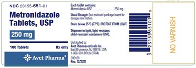 Metronidazole Spl 250mg100s