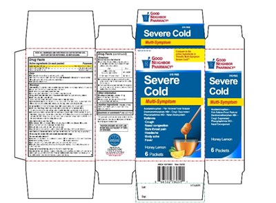 image-01.jpg Good Neighbor Pharmacy Dye Free Severe Cold Multi-Symptom Honey Lemon 6 Packets - image 01
