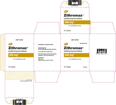 zithromax-12.jpg PRINCIPAL DISPLAY PANEL - 500 mg Tablet Blister Pack Box - zithromax 12