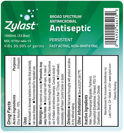 Ndc 57702-464-13 Zylast Broad Spectrum Antimicrobial Antiseptic 1000ml (33.8oz) (Zylast Antiseptic 3)
