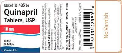 image description - quinapril tabs 10mg 90s bottle label