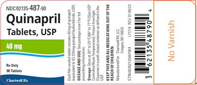 image description - quinapril tabs 40mg 90s bottle label