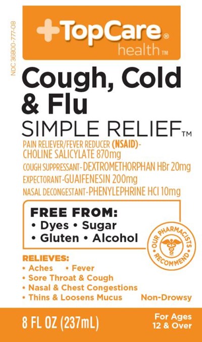 Principal Display Panelndc 36800-777-08topcare Healthcough, Cold&amp; Flusimple Relief8 Fl Oz (237ml) (Topcare Cough Cold And Flu Simple Relief 01)