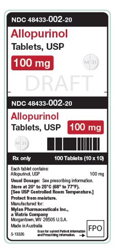 Allopurinol Tablets, Usp 100 mg Unit Carton Label (Image 02)