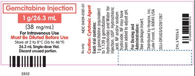 Principal Display Panel - 1 g/26.3 mL Vial Label - gemcitabine 07