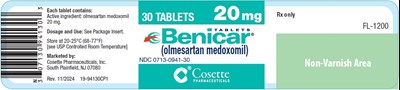 PRINCIPAL DISPLAY PANEL Benicar (olmesartan medoxomil) 20 mg 30 TABLETS - benicar 04