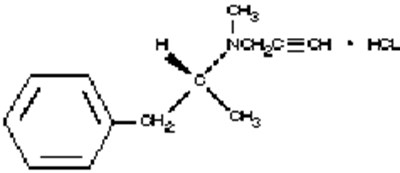 Chemical Structure for: (R)-(-)-N,2-dimethyl-N-2propynyphenethylamine hydrochloride - image 01