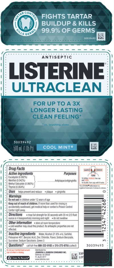 PRINCIPAL DISPLAY PANEL - 500 mL Bottle Label - listerine 01