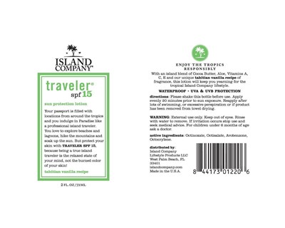 Traveler Spf15 2oz Label (2oz Art Traveler 1)