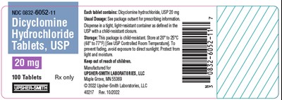 dicyclomine-02.jpg PRINCIPAL DISPLAY PANEL - 20 mg Tablet Bottle Label - dicyclomine 02