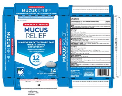 guaifenesin-1200-fig1.jpg PACKAGE LABEL-PRINCIPAL DISPLAY PANEL - 1200 mg Blister Carton (14 (1 x 14) Tablets) - guaifenesin 1200 fig1