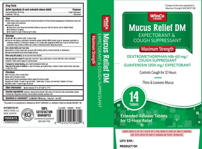 mucus-relief-dm-1200-mg-60-mg-extended-release-cap-1.jpg Dextromethorphan HBr 60 mg, Guaifenesin 1200 mg - mucus relief dm 1200 mg 60 mg extended release cap 1