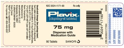 PRINCIPAL DISPLAY PANEL - 75 mg Tablet Bottle Label - plavix 10