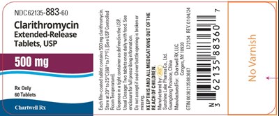 Image Description (Clarithromycin Er Tablets 500 mg Bottle Label)