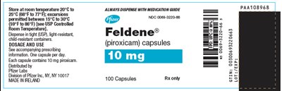 PRINCIPAL DISPLAY PANEL - 20 mg Capsule Bottle Label - feldene 04