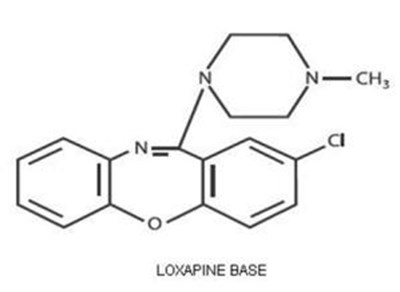Loxapine, a dibenzoxazepine compound, represents a subclass of tricyclic antipsychotic agents, chemically distinct from the thioxanthenes, butyrophenones, and phenothiazines. Chemically, it is 2-Chloro-11-(4-methyl-1-piperazinyl)dibenz[b,f][1,4]oxazepine. It is present as the succinate salt. - loxapine tablet 01