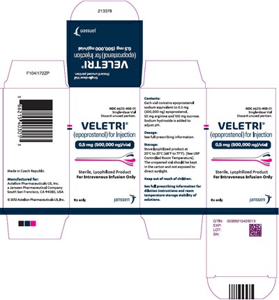 veletri-02.jpg Principal Display Panel - 0.5 mg Vial Carton - veletri 02