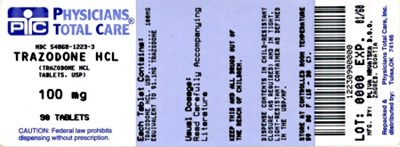 Trazodone Hydrochloride Tablets Usp 100 mg Tablets Label (1223)