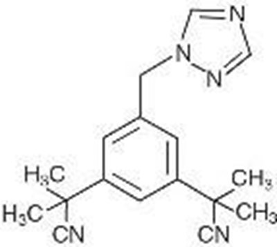 anastrozole-str.jpg anastroozle chemical structure - anastrozole str